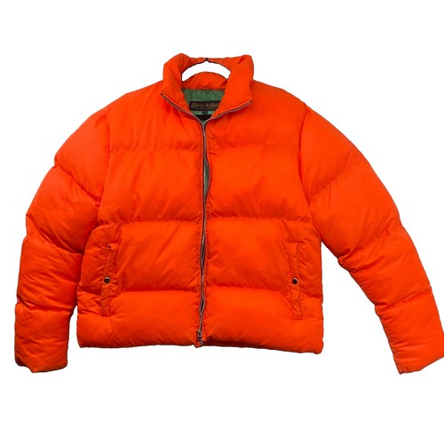 Orange puffer down jacket - orange,