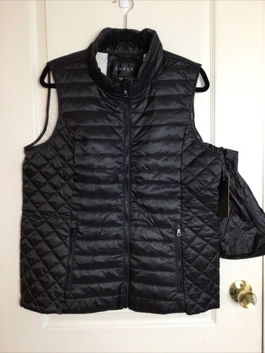 Nuage black zip front packable - black,